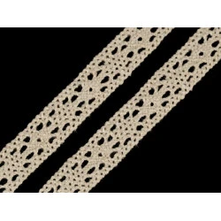 Dantelă bumbac croşetată, lățime 11 mm - Ecru deschis (1 Metru)