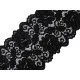 Dantelă elastică / aplicație, lățime 15 cm - Negru (18 Metri)