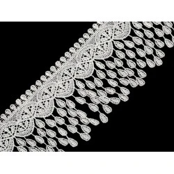 Dantelă vaporoasă cu franjuri, lățime 80 mm - Off white (1 Metru)