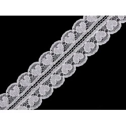 Dantelă sintetică, lățime 30 mm - Off white (18 Metri)