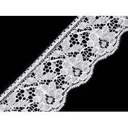 Dantelă sintetică, lățime 67 mm - Alb (1 Metru)