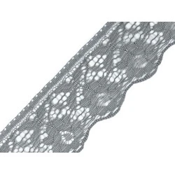 Dantelă sintetică, lățime 67 mm - Gri deschis (1 Metru)