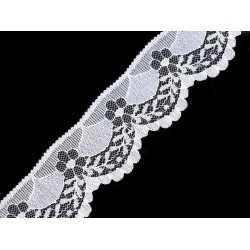 Dantelă sintetică, lățime 40 mm - Alb (15 Metri)