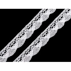 Dantelă bumbac croşetată, lățime 22 mm - Alb (1 Metru)