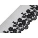 Dantelă brodată pe organza, lățime 90 mm - Negru (1 Metru)