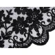 Dantelă brodată pe organza, lățime 90 mm - Negru (1 Metru)