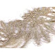 Dantelă brodată cu lurex, lățime 64 mm - Auriu deschis (1 Metru)