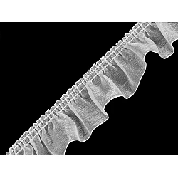 Bandă organza cu volănașe 40 mm - Alb (1 Metru)
