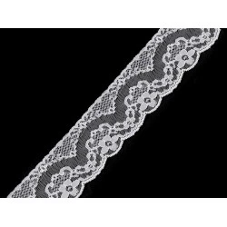 Dantela sintetică 50 mm - Alb (1 Metru)