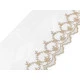 Dantela brodata pe organza cu lurex latime 17 cm - Off white (1 Metru)