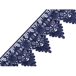 Dantelă guipure 80 mm - Albastru închis (1 Metru)