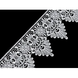 Dantelă guipure 80 mm - Alb (1 Metru)