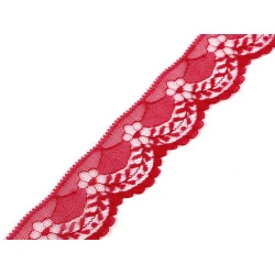 Dantela din nailon latime 40 mm - Roșu închis (1 Metru)