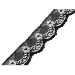 Dantela din nailon latime 40 mm - Negru (1 Metru)