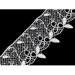 Dantelă guipure 90 mm - Alb (1 Metru)