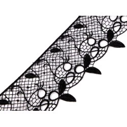Dantelă guipure 90 mm - Negru (1 Metru)
