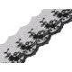 Dantelă brodată pe organza, lățime 70 mm - Negru (1 Metru)