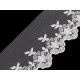 Dantela brodata pe organza, latime 90 mm - Off white (1 Metru)