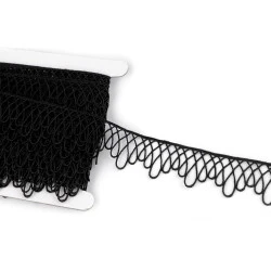 Dantelă guipure minimalistă, lățime 30 mm - Negru (1 Metru)