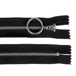 Fermoar metalic nedetașabil, no 4 lungime 20 cm - Negru (1 Bucată)