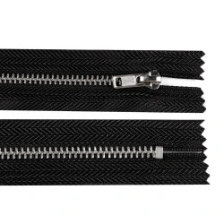 Fermoar metalic pantalon nr. 4 lungime 18 cm - Negru (1 Bucată)