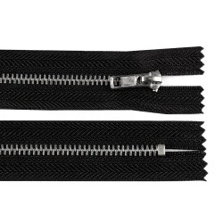 Fermoar metalic nr. 3 lungime 20 cm - Negru (1 Bucată)