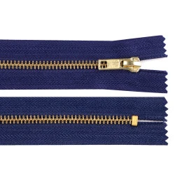 Fermoar metalic no 5 lungime 18 cm (blugi) - Albastru închis (1 Bucată)
