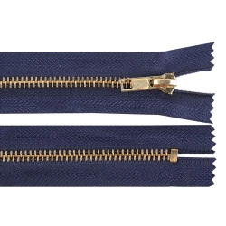 Fermoar metalic no 5 lungime 12 cm (blugi) - Albastru închis (1 Bucată)