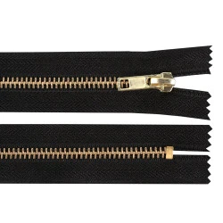 Fermoar metalic no 5 lungime 12 cm (blugi) - Negru (1 Bucată)