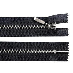 Fermoar metalic nedetașabil jeans, no 5 lungime 16 cm - Negru (1 Bucată)