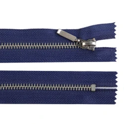 Fermoar metalic nedetașabil jeans, no 5 lungime 16 cm - Albastru închis (1 Bucată)