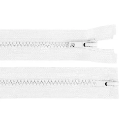 Fermoar plastic detașabil, două cursoare, no 5 lungime 85 cm - Alb (1 Bucată)