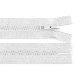 Fermoar plastic nedetașabil,  no 5, lungime 18 cm - Alb (1 Bucată)