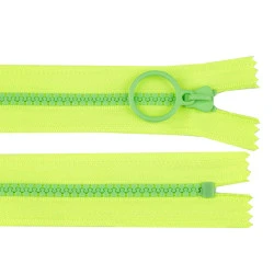 Fermoar plastic colorat  no 5 lungime 20 cm - Verde strident deschis (1 Bucată)