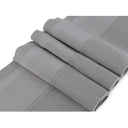 Betelie / bandă tricot elastic cu tunel pentru șnur, 14x90 cm - Gri neutral (1 Bucată)