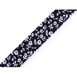 Bandă bias din bumbac, lățime 20 mm - Albastru închis (13 Metri)