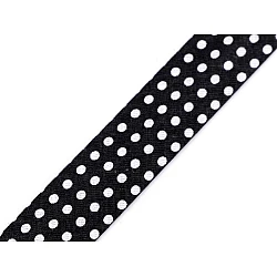 Bandă bias din bumbac, lățime 20 mm - Negru (14 Metri)