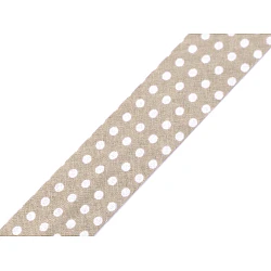 Bandă bias din bumbac, lățime 20 mm - Bej (14 Metri)