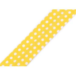Bandă bias din bumbac, lățime 20 mm - Galben (14 Metri)