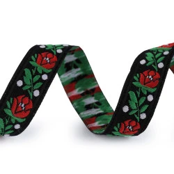 Banda cu motiv tradițional lățime 18 cm - Negru (20 Metri)