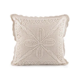 Față de pernă tricotată, bumbac 45x45 cm - Ecru deschis (2 Bucăți)
