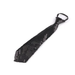 Cravată cu paiete - Negru (1 Bucată)