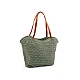Geantă de mână croșetată din rafie - cu fermoar 47x36 cm - Verde (1 Bucată)