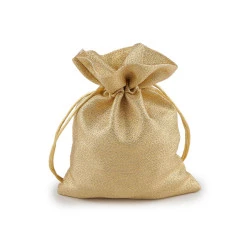 Săculeț cadou brocart 13x18 cm - Auriu (10 Bucăți)