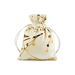 Saculet cadou de catifea10x13 cm - Crem deschis (10 Bucăți)