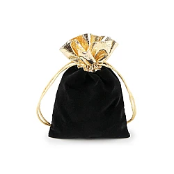Săculeț cadou 10x13 cm catifea - Negru (10 Bucăți)