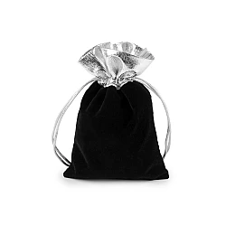 Săculeț cadou 10x13 cm catifea - Negru (10 Bucăți)