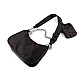 Geantă 2 în 1 din nailon cu lanț argintiu 26x16 cm - Negru (1 Bucată)