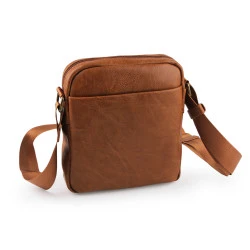 Geantă crossbody pentru bărbați 20x23 cm - Maro coniac (1 Bucată)