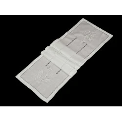 Față de masă textilă brodată 40x160 cm - Off white (1 Bucată)